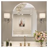 Frameless Bathroom Mirror, 22' x 30' Arc