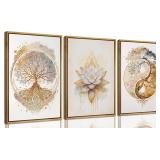 3pcs Framed Tree of Life Canvas Wall Art