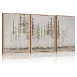 HPNIUB Large Misty Forest Framed Canvas