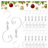 20 Pcs Christmas Silver S-Shaped Ornament Hooks Be