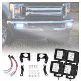4x 24W LED Fog Light Pods & Bumper Dual Fog Lamp L