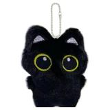 Black Cat Bag Charm, Cute Cat Plush Keychain, Blac