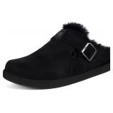 Men's Women's Suede Clogs Slip on Mules Warm Fur L