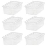 IRIS USA 6 Qt Stackable Plastic Storage Bins with
