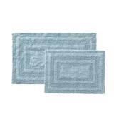 Logan Cotton Turquoise-Aqua Solid 2-Piece Rug Set