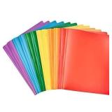 Amazon Basics Heavy Duty Plastic Folders with 2 Po