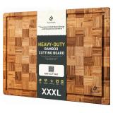 Extra Large Bamboo Cutting Board with Non-Slip Fee