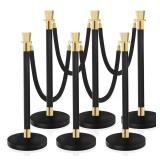 Black Stanchion, 5 ft Black Velvet Rope Red Carpet