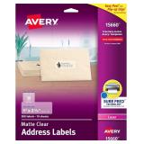 Matte Clear Easy Peel Address Labels with Sure Fee