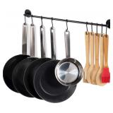 Steel Gourmet Kitchen 24 Inch Wall Rail and 10 S H