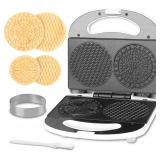 Mini Pizzelle Maker Machine with a 3' Cutter, Mini