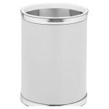 Kraftware Leatherette Round Waste Basket, 11', Whi