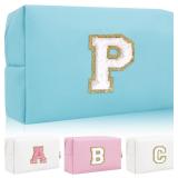 Personalized Initial Letter Patch Makeup Bag, Prep