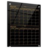 Glass Whiteboard Calendar Dry-Erase White Board Pl