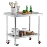 Stainless Steel Table for Prep & Work with 4 Caste