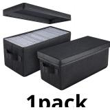 CD Storage Box with Lid,Stackable CD Case Holder w