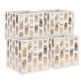 Nonwoven Polyester Cube Pineapple White/Gold Squar