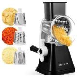 NutriChef Rotary Cheese Grater with Handle & 3 Rep