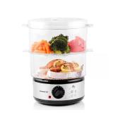 OVENTE 20-Cup Silver 2-Tier Food Steamer with Stai
