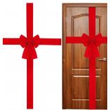 Christmas Cabinet Door Ribbon Bow Large Red Bow Ch