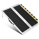 3FT Portable Wheelchair Ramp, Non-Slip Aluminum Fo