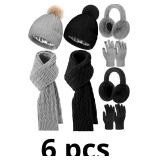 Suhine 8 Pcs Women Hat Scarf Gloves and Earmuff Se