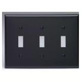 Leviton 3-Gang Black Toggle Nylon Standard Wall Pl