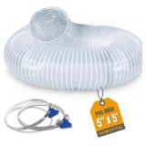 POWERTEC 5' x 5' PVC Flexible Dust Collection Hose