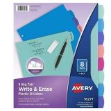 Avery Durable Plastic 8-Tab Write & Erase Big Tab