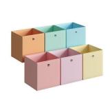 SONGMICS Storage Cubes, Set of 6 Foldable Storage