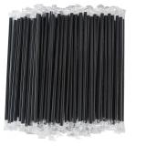 Disposable Black Plastic Boba Straws 9 Inch - 8mm