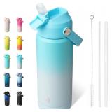 BJPKPK Insulated Water Bottle with Straw Lid, 18oz