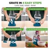 NutriChef Rotary Cheese Grater with Handle & 3 Rep