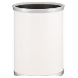 Kraftware Leatherette Wastebasket, 14', White with