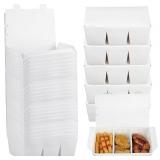 30 Pack 50 oz Paper To Go Containers, 3 Compartmen