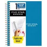 Five Star Spiral Notebook, 1 Subject, College Rule