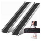 7FT Adjustable Wheelchair Ramp Telescoping Ramps f