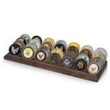 Americanflat 12x4 Challenge Coin Display with 4 Ro