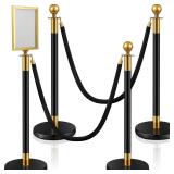 Ferraycle 4 pcs Stainless Steel Crowd Control Stan