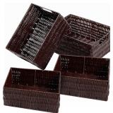 Elevon Plastic Wicker Basket Set of 4, Handmade St