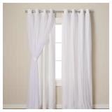 Talia Winter White Solid Lined Room Darkening Grom