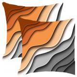 Brown and Grey Black Boho Throw Pillow Covers 16x1