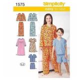 Simplicity Child S Size 7-14 Sleepwear Pattern 1 E