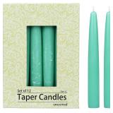 Zest Candle 12-Piece Taper Candles, 6-Inch, Aqua