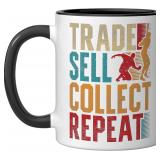 Baseball Card Collector Ceramic Mug, Black/White