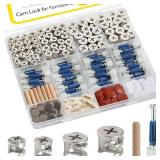 138PCS Cam Locks for Furniture,3-in-1 Eccentric Ha