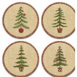 Natural Christmas Set of 4 Coasters