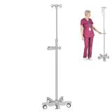 IV Pole with Wheels Medical Portable IV Stand Pole
