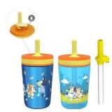 Zak Designs 12oz and 15oz 2-Pack Straw Tumbler Sta