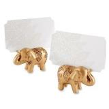 12ct Lucky Golden Elephant Place Card Holders - Go